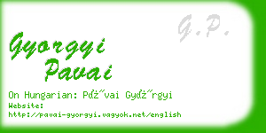 gyorgyi pavai business card